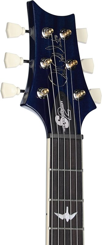 PRS Paul Reed Smith 10th Anniversary S2 McCarty 594 Electric Guitar (with Gig Bag), Lake Placid Blue, Headstock Left Front