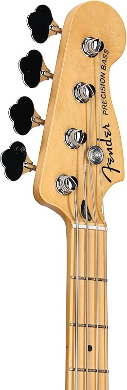 Fender Player Plus Precision Electric Bass, Maple Fingerboard (with Gig Bag), Silver Smoke, Headstock Left Front