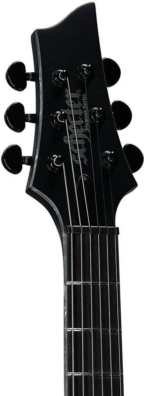 Schecter Sin Quirin Signature E-1 Electric Guitar, Satin Black, Headstock Left Front