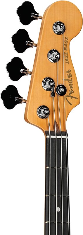 Fender American Ultra II Jazz Electric Bass, with Ebony Fingerboard (with Case), Ultraburst, Headstock Left Front