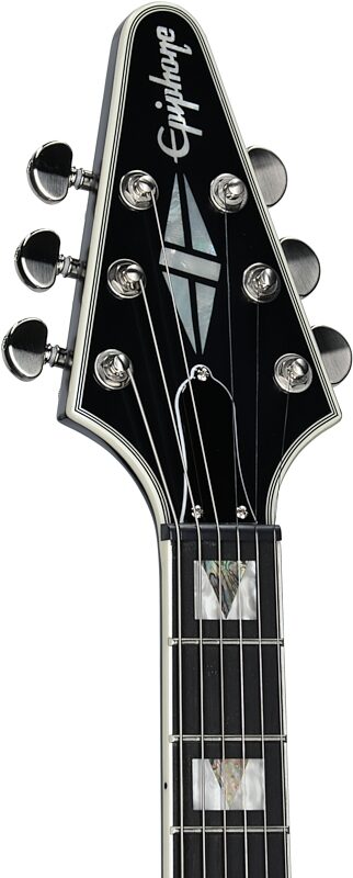 Epiphone Flying V Prophecy Electric Guitar, Jet Black Metallic, Headstock Left Front