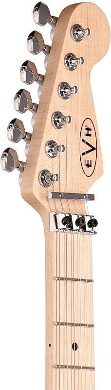EVH Eddie Van Halen Striped Series Electric Guitar, White and Black, Headstock Left Front