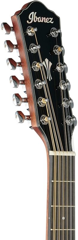 Ibanez AEG5012 Acoustic-Electric Guitar, 12-String, Dark Violin Sunburst, Headstock Left Front