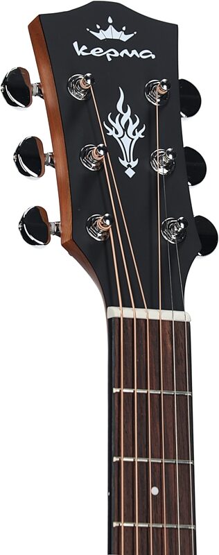 Kepma K3 Series D3-130 Acoustic-Electric Guitar, Black Matte, with AcoustiFex K-10 Pickup, Headstock Left Front