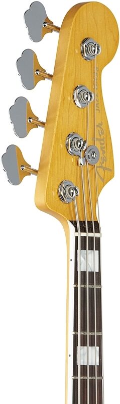 Fender American Ultra Jazz Electric Bass, Rosewood Fingerboard (with Case), Arctic Pearl, Headstock Left Front