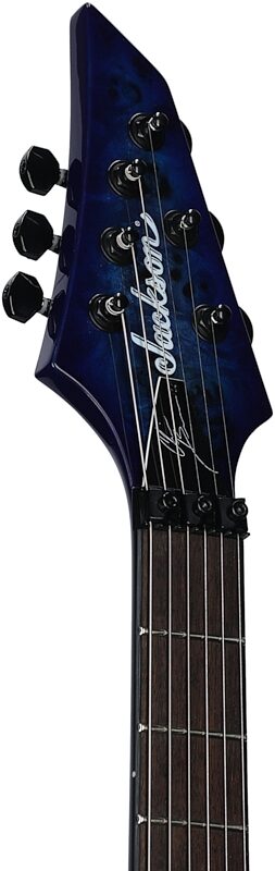 Jackson Pro Series Chris Broderick Soloist 6P Electric Guitar, Transparent Blue, Headstock Left Front