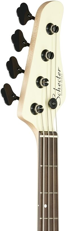 Schecter P-4 Bass Guitar, 4-String, Ivory, Headstock Left Front