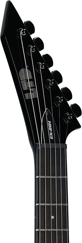 ESP LTD EX-201 Electric Guitar, Black, Headstock Left Front