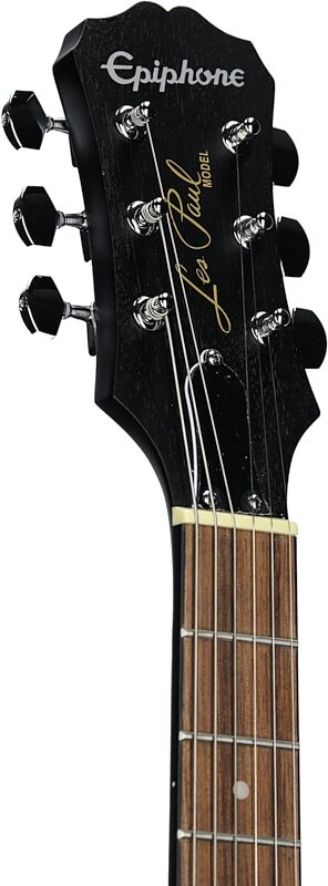 Epiphone Les Paul Melody Maker E1 Electric Guitar, Ebony, Headstock Left Front