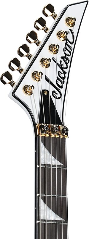 Jackson Concept Rhoads RR24 HS Electric Guitar (with Case), White with Black Pinstripes, Headstock Left Front