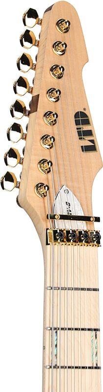 ESP LTD Javier Reyes JRV-8 Electric Guitar (with Case), Metallic Gold, Headstock Left Front