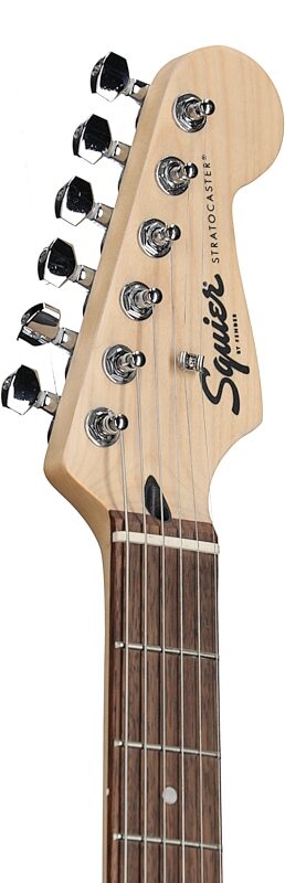 Squier Sonic Stratocaster Hard Tail Laurel Neck Electric Guitar, Black, Headstock Left Front