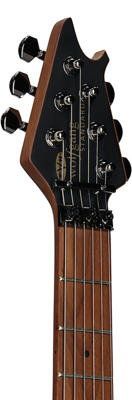 EVH Eddie Van Halen WG Wolfgang Standard Exotic Electric Guitar, with Maple Fingerboard, Laurel Burl Natural, Headstock Left Front