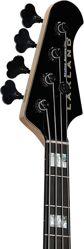 Lakland Skyline 44-64 Custom GZ PJ Electric Bass, Black, Headstock Left Front