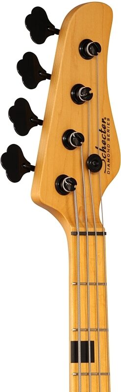 Schecter Model T Session Electric Bass, Natural Satin, Headstock Left Front