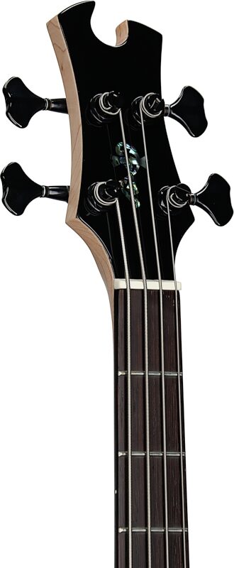 Tobias Growler IV Premium Electric Bass (with Gig Bag), Black Pearl, Headstock Left Front
