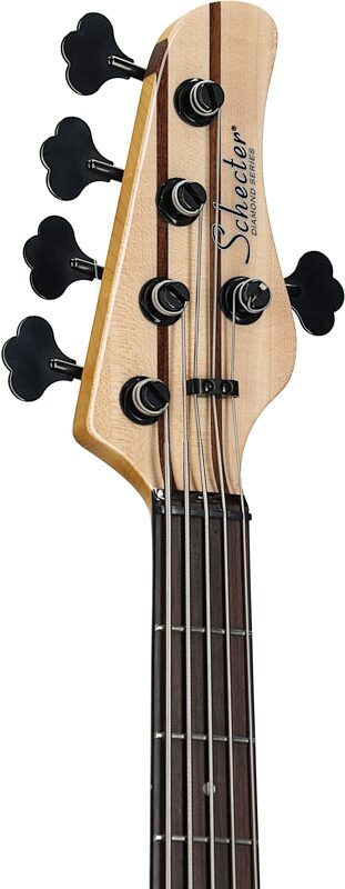 Schecter Michael Anthony MA-5 Electric Bass, 5-String, Gloss Natural, Headstock Left Front