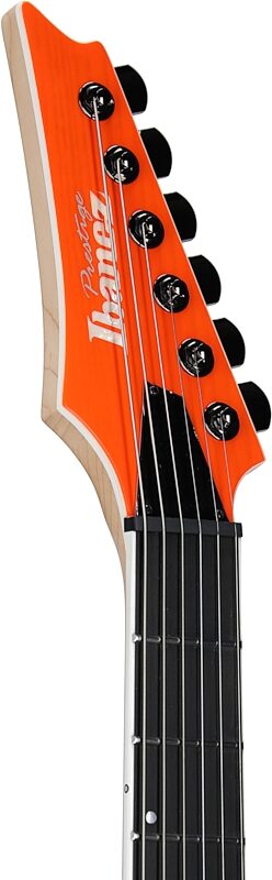 Ibanez RGR5221 Prestige Electric Guitar (with Case), Transparent Fluorescent Orange, Headstock Left Front