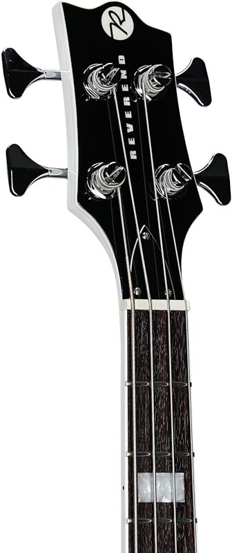Reverend Dub King Electric Bass, Transparent White, Headstock Left Front