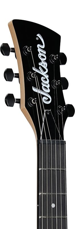 Jackson JS Series JS22 Surfcaster Electric Guitar, Black, Headstock Left Front