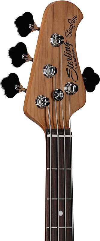 Sterling by Music Man StingRay RAY34 Electric Bass, Black, Headstock Left Front