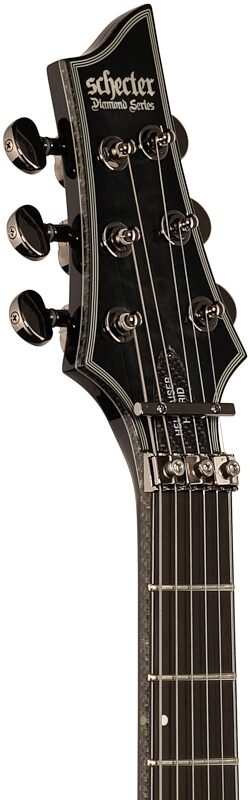 Schecter Hellraiser Hybrid C-1FRS Electric Guitar, Transparent Black Burst, Headstock Left Front