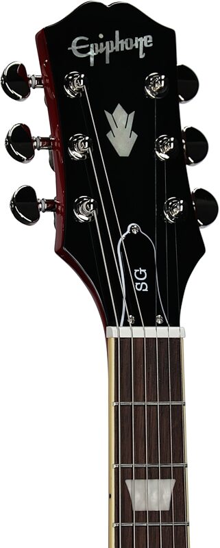 Epiphone Inspired by Gibson SG Standard Electric Guitar (with Gig Bag), Heritage Cherry, Headstock Left Front