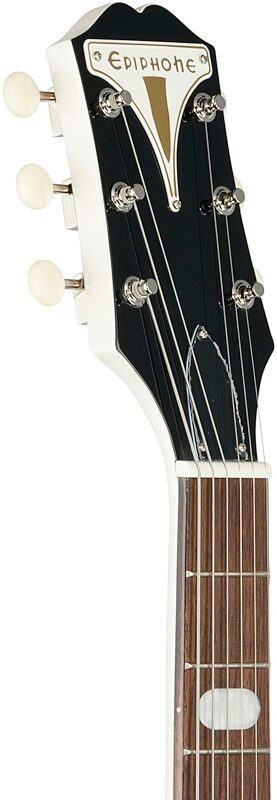 Epiphone Crestwood Custom Electric Guitar, Polaris White, Headstock Left Front