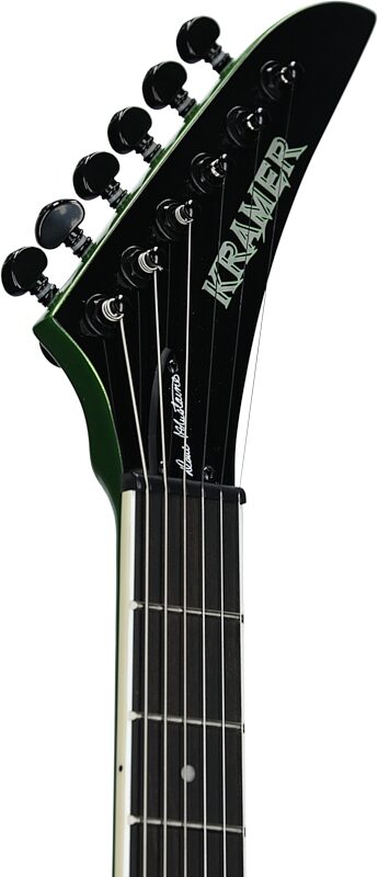Kramer Dave Mustaine Vanguard Rust In Peace Electric Guitar (with Case), Alien Tech Green, Headstock Left Front
