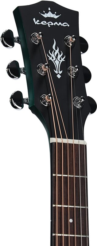 Kepma K3 Series D3-130 Acoustic-Electric Guitar, Trans Blue Matte, with AcoustiFex K-10 Pickup, Headstock Left Front