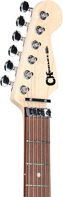 Charvel MJ San Dimas Style 1 HSH FR PF QM Electric Guitar, Transparent Green Burst, Headstock Left Front