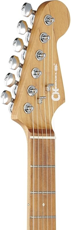 Charvel Pro-Mod DK24 HSS 2PT CM Ash Electric Guitar, Red Ash, Headstock Left Front