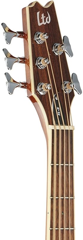 ESP LTD TL5 Thinline Acoustic-Electric Bass, Natural, Headstock Left Front