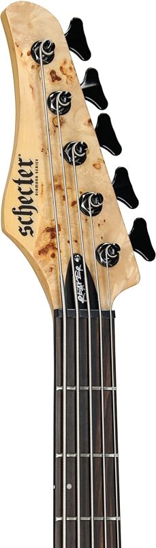 Schecter Reaper-5 Electric Bass, 5-String, Natural Satin, Headstock Left Front