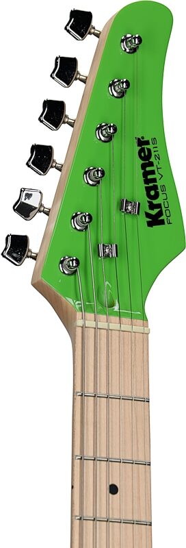 Kramer Focus VT-211S Electric Guitar, Neon Green, Headstock Left Front