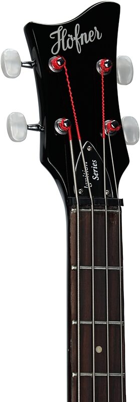 Hofner Ignition Violin Electric Bass, Black, Headstock Left Front