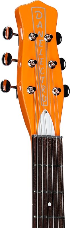 Danelectro '59 MOD NOS Electric Guitar, Orangeadelic, Headstock Left Front