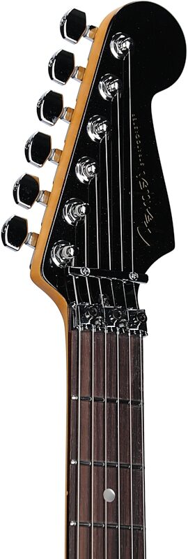 Fender American Ultra Luxe Stratocaster FR HSS Electric Guitar (with Case), Mystic Black, USED, Blemished, Headstock Left Front