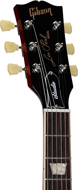 Gibson Exclusive Les Paul Studio Figured Electric Guitar (with Soft Case), Cherry Sunburst, Headstock Left Front