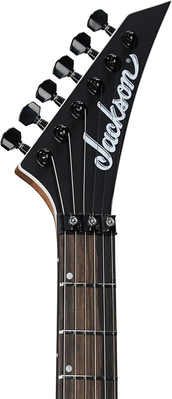 Jackson American Series Virtuoso Electric Guitar (with Case), Satin Black, Headstock Left Front