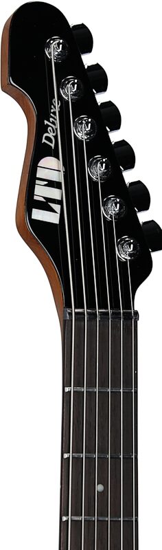 ESP LTD SN-1 Baritone Electric Guitar, Black, Headstock Left Front