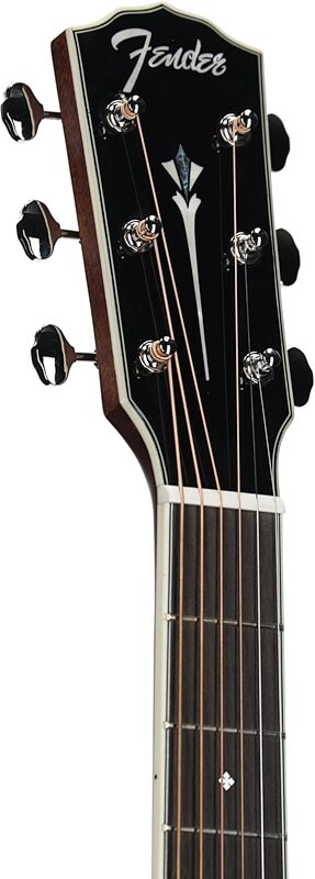 Fender Paramount PD-220E Dreadnought Acoustic-Electric Guitar (with Case), Three-Tone Vintage Sunburst, Open Box (Very Good), Headstock Left Front