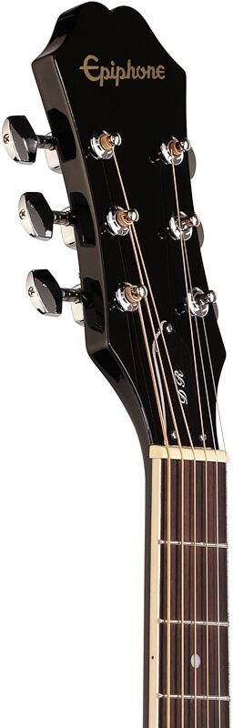 Epiphone DR-100 Acoustic Guitar, Ebony, Headstock Left Front