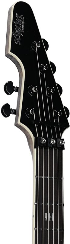 Schecter Avenger FR SLS Elite Evil Twin Electric Guitar, Satin Black, Headstock Left Front