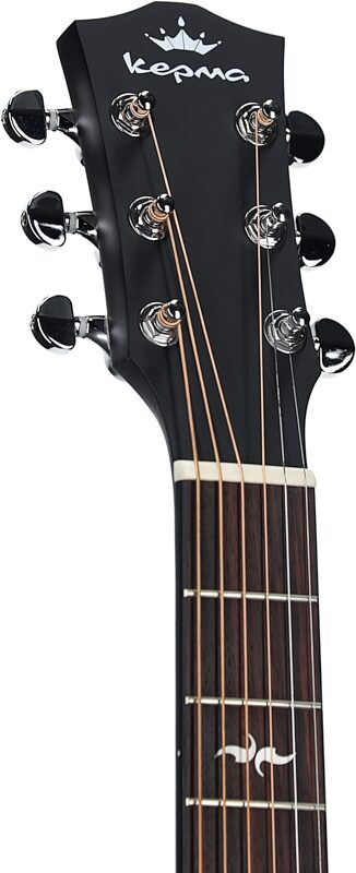 Kepma Club Series M2-131 "Mini 36" Acoustic-Electric Guitar (with Gig Bag), Black, Headstock Left Front