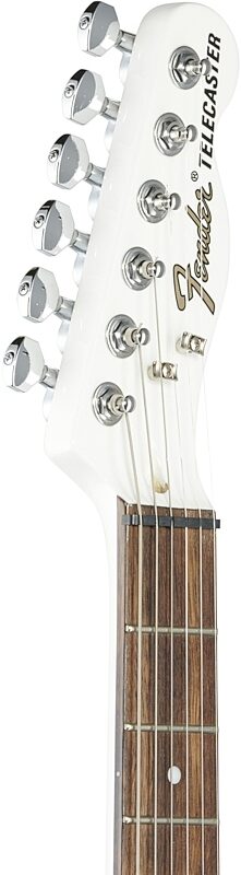 Fender Jim Adkins JA90 Telecaster Thinline Electric Guitar, with Laurel Fingerboard, Arctic White, Headstock Left Front