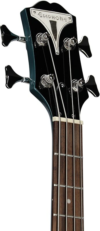 Epiphone Newport Bass Guitar, Pacific Blue, Headstock Left Front