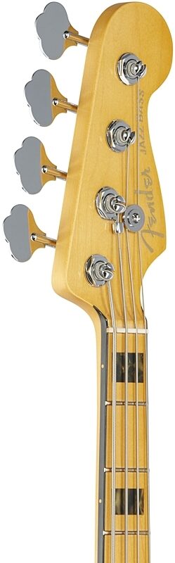 Fender American Ultra Jazz Electric Bass, Maple Fingerboard (with Case), Cobra Blue, Headstock Left Front
