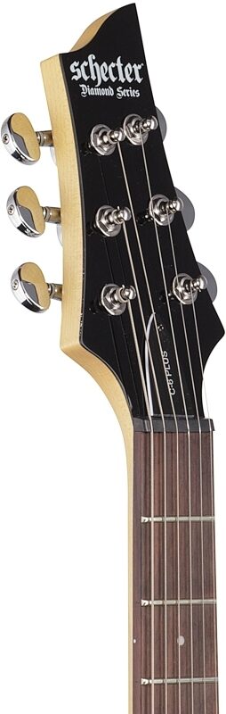 Schecter C-6 Plus Electric Guitar, See Thru Cherry Burst, Headstock Left Front