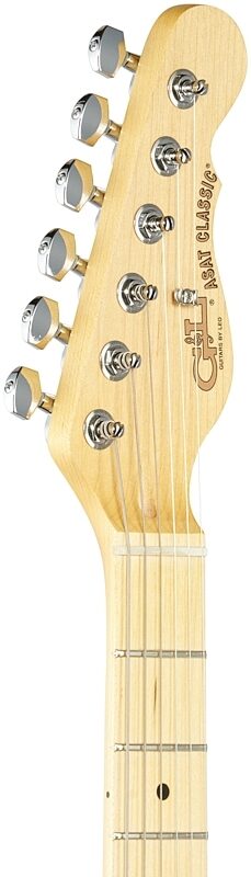 G&L Fullerton Deluxe ASAT Classic Bluesboy Electric Guitar (with Gig Bag), Blue Burst, Headstock Left Front